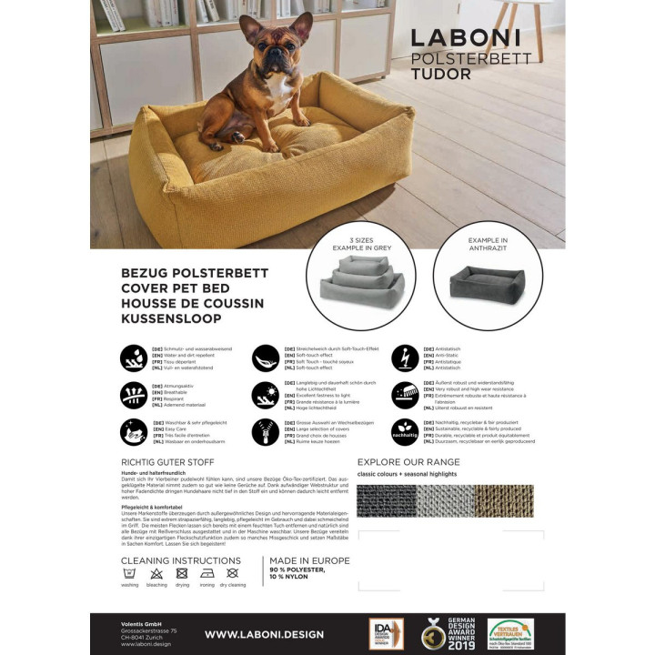 CLASSIC Hundebett - TUDOR ANTHRAZIT